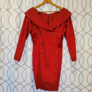 Charlotte Halton Classic Red Low Shoulder Dress